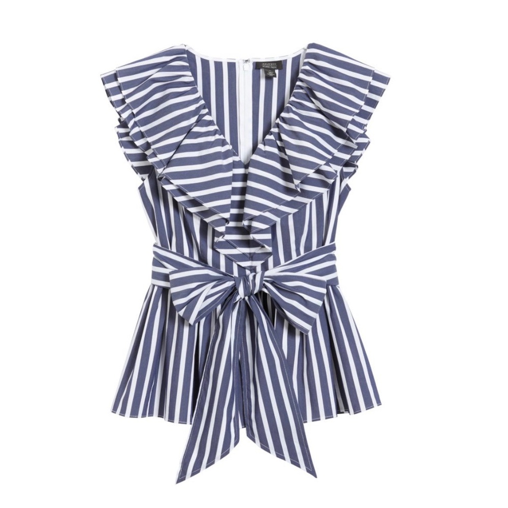 Halogen x Atlantic-Pacific Ruffle Stripe Tie Top!
